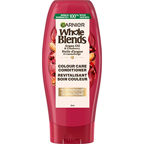 Garnier Whole Blends Argan Oil and Cranberry Conditioner for Colored-Hair. Enhancing Color, Paraben-Free, 370 ml (Packaging may vary)