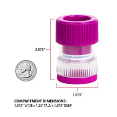 EZY DOSE Crushes Pills, Vitamins, Tablets, Storage Compartment, Removable Drinking Cup, Purple