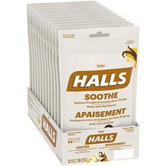 HALLS Menthol Honey Vanilla 30 Count Bag, Pack of 12