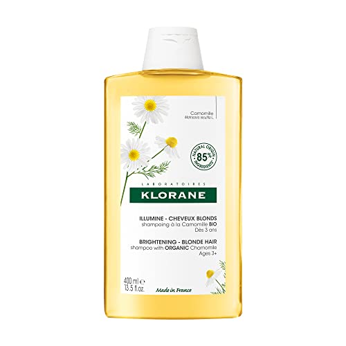 Klorane - Shampoo With Organic Chamomile For Blonde Hair - Enhances Highlights, Brightens Blonde Hair, Paraben, Hydrogen Peroxide, Ammonia, SLS Free - 400ml