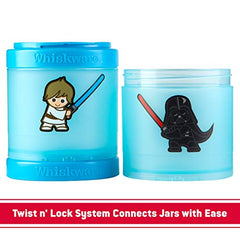 Whiskware Star Wars Polypropylene Stackable Snack Containers for Kids and Toddlers, 3 Stackable Snack Cups for School and Travel, Baby Yoda Grogu and The Mandalorian Helmet