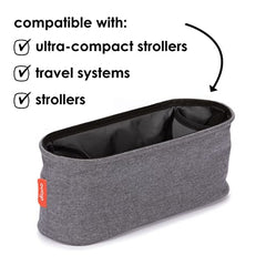 Diono Buggy Buddy Universal Stroller Organizer With Cup Holders, Secure Attachment, Zippered Pockets, Safe & Secure, Gray