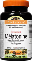 Holista Extra Strength Melatonin 10 mg, Easy Dissolve, 40 Sublingual Tablets, For Sleep Support, Gluten Free, Non-GMO