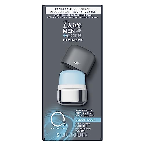 Dove Men+Care 0% Aluminum Refillable 48H Deodorant Starter Set Clean Touch Scent Deodorant for Men 32 g