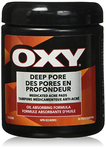 OXY Deep Pore Cleansing Acne Pads with Salicylic Acid, For Stubborn Acne, For Blackheads and Visible Pores, 90ct