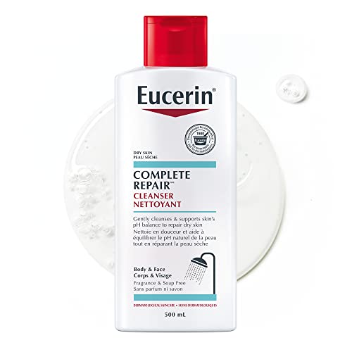 EUCERIN Complete Repair Cleanser for Dry to Very Dry Skin | Face & Body Wash, 500mL | Eucerin Body Wash | Fragrance-free Cream | Non-Greasy Cream | Recommended by Dermatologists