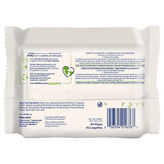 NIVEA 3-in-1 Biodegradable Face Cleansing & Makeup Removing Wipes for Sensitive Skin, 40 Wipes