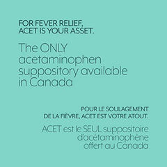 ACET Suppository for Fever & Pain 160mg - Fever Reducer Suppositories for Children (2-4 Years) - Comfortable & Safe Acetaminophen Suppository - For Rectal Use Only