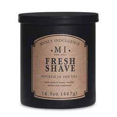 Manly Indulgence Fresh Shave Candle with Notes of Musk, Vanilla, Amber and Cedarwood (16.5 Oz)