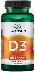 Swanson - High Potency Dry Vitamin D-3 1, 000 Iu, 250 Caps 1 count