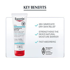 EUCERIN Complete Repair Moisturizing Cream for Dry to Very Dry Skin | Face & Body Cream, 226g | 5% Urea Cream | Ceramide Cream | Dry Skin Cream | Fragrance-free Cream | Non-Greasy Cream | Recommended by Dermatologists