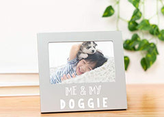 Pearhead Me & My Doggie Sentiment Photo Frame, Baby Shower, Best Friends, Gray