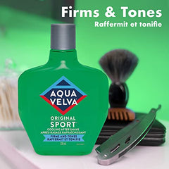 Aqua Velva After Shave for Men, Aftershave Balm Soothes, Cools, and Refreshes Skin, Original Sport, 235 ml