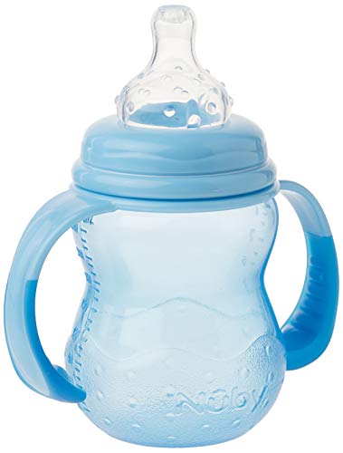 Nuby Wide Neck 3 Stage Bottle 8oz Blue