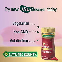 Nature's Bounty Energy VitaBeans Soft Chews with B-12 Plus which helps support in Energy Metabolism, Cherry, 80 Chewables