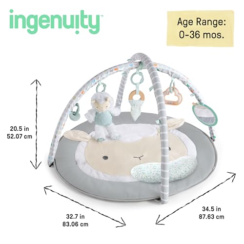 Ingenuity Sheppy’s Spot Ultra Plush Baby Activity Gym & Tummy Time Mat, Newborn and up - Corrie