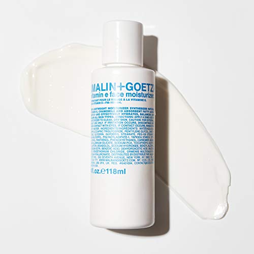 Malin + Goetz Vitamin E Face Moisturizer – hydrating, balancing, nourishing, face lotion for dry sensitive skin. multi-taksing, after shave, makeup primer, unisex cruelty free, vegan, 8.5 Fl Oz