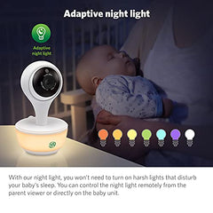 LeapFrog LF815-2HD - 1080p WiFi Remote Access 2 Camera Video Baby Monitor with 5” High Definition 720p Display, Night Light, Color Night Vision, (White), One Size