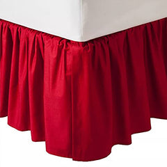 American Baby Company 100% Natural Cotton Percale Ruffled Crib Skirt, Red, Soft Breathable, for Boys and Girls