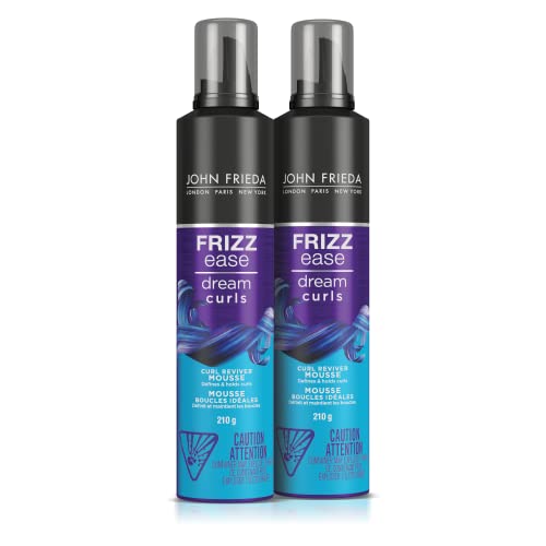 John Frieda Frizz Ease Curl Reviver Mousse Duo, for Curly and Wavy Hair | SLS/SLES Sulfate Free, Silicone Free, Paraben Free (Pack of 2)