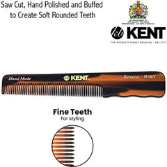 KENT Kent Comb, Pocket Comb With Thumb Grip, Fine (136mm/5.3in), 1 Count