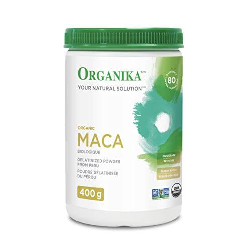 Organika Maca Certified Organic Powder- Gelatinized for High Bioavialability, Hormone Balance, Adaptogen to Help with Stress and Energy- 400g