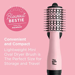 The Knot Dr BC114C All-in-One Mini Oval Dryer Brush. Dry and Style For All Hair Types, Pink