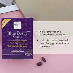 New Nordic Blue Berry Strong | Lutein Blueberry Bilberry Supplement (120 Count (Pack of 1))