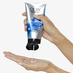 Olay Regenerist Hyaluronic + Peptide 24 Face Wash, Fragrance-Free, 150 mL, Silver