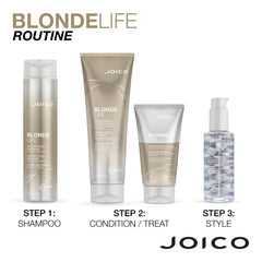 Joico Blonde Life Brightening Blonde Shampoo, Neutralizes Brassy Tones, Protect and Strengthen Bleached Hair, Anti Frizz with Coconut Oil, Sulfate Free