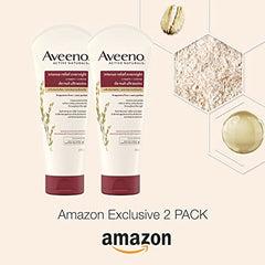 Aveeno Overnight Shea Butter Body Cream, Intense Relief Moisturizer for Dry and Itchy Skin, Pack of 2 (2x208ml)