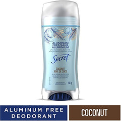 Secret Aluminum Free Deodorant for Women, Coconut Scent, 68g