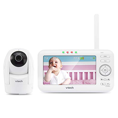 VTech VM5262 5" Digital Video Baby Monitor with Pan & Tilt Camera, White, One Size