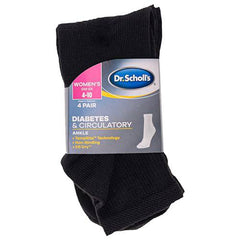 Dr. Scholl's Women's Diabetes & Circulator Socks - 4 & 6 Pair Packs, Black, 4-10