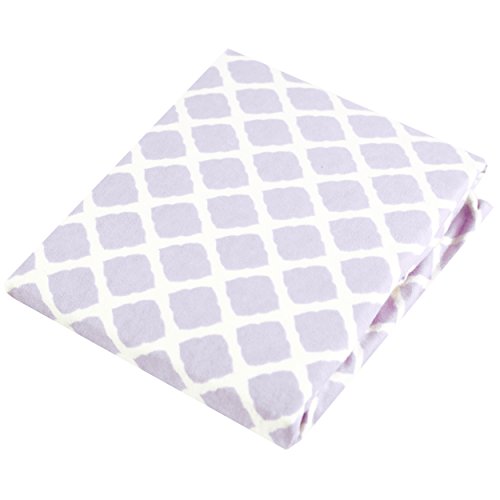 Kushies Pack N Play Playard Sheet, Soft 100% breathable cotton flannel, Made in Canada, Lilac Lattice