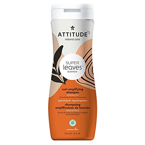 ATTITUDE Curl Amplifying Shampoo for Wavy and Curly Hair, EWG Verified, Plant- and Mineral-Based Ingredients, Vegan and Cruelty-free, Coconut Oil, 473 ml