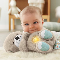 Fisher-Price Soothe 'n Snuggle Otter, Portable Plush Baby Toy with Music, Sounds, Lights and Breathing Motion