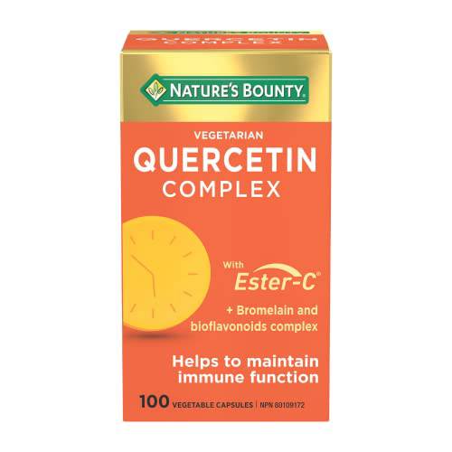 Nature's Bounty Vegetarian Quercetin Complex with Ester-C, Helps to maintain immune function, 100 Capsules