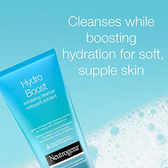 Neutrogena Hydro Boost Exfoliating Face Scrub - Hyaluronic Acid and Aha - Gel Cream Face Cleanser - Non-comedogenic - Blue, Pack of 2 (2x141ml)