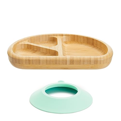 Munchkin® Bambou™ Divided Suction Plate - Eco-Friendly Bamboo Dinnerware for Babies and Toddlers