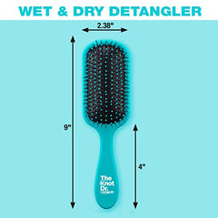 The Knot Dr. for Conair Hair Brush, Wet and Dry Detangler, Removes Knots and Tangles, For All Hair Types, Blue