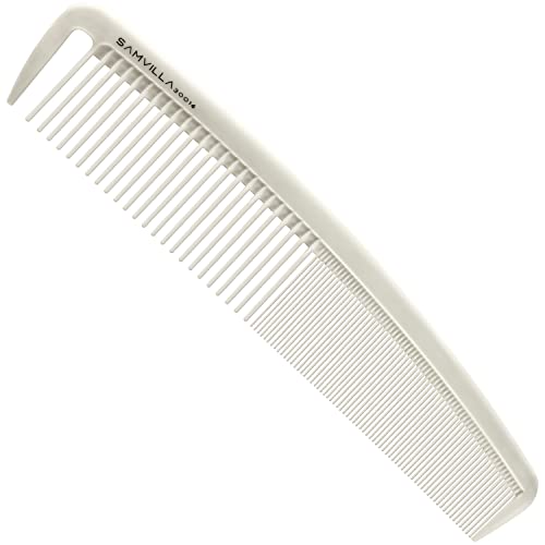 Sam Villa Signature Series Wide Cutting Comb, Ivory