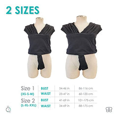 bblüv Snüg - Ready-To-Wear Baby Wrap Carrier - 4 Carrying Positions, Newborn To 18 Months, Breastfeed In On The Go, No Tying, No Knots, Adjustable (Black, Size 2)