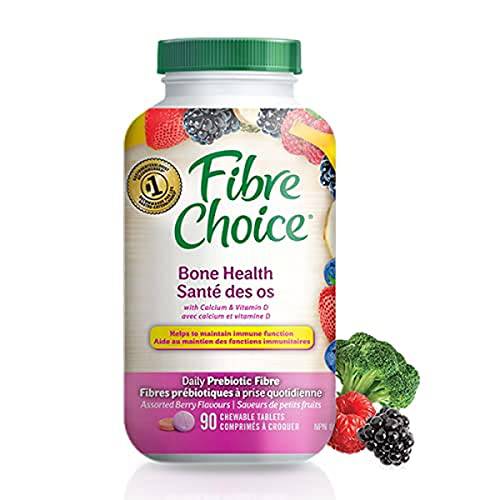 Fibre Choice Bone Health Chewable Tablets, Daily Prebiotic Fibre Supplement, Berry flavoured, 90 Tablets