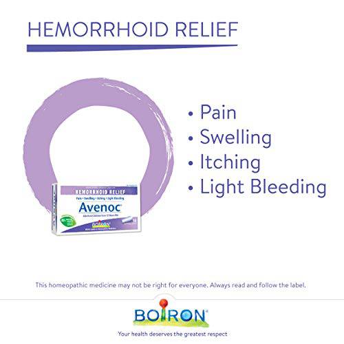 Boiron Avenoc for Hemorrhoid Relief Suppositories, Pain, Swelling, Itching, Light Bleeding, 10 Count