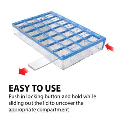 Ezy Dose Weekly (7-Day) Pill Organizer, Vitamin and Medicine Box, Small Compartments with Easy Fill Tray, 4 Times a Day, Clear Lids