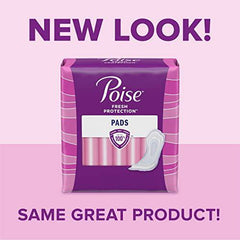 Poise Incontinence Pads & Postpartum Incontinence Pads, 4 Drop Moderate Absorbency, Long Length, 16 Count