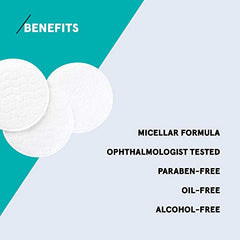 Annabelle Oil-Free Eye Makeup Remover Pads, Makeup Removal, Suitable For Sensitive Eyes, Paraben-Free, Fragrance-Free, Alcohol-Free, Soap-Free, Hypoallergenic, Vegan, Cruelty-Free, 85 Pads