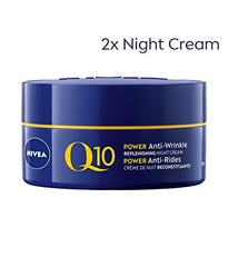 NIVEA Q10 Power Anti-Wrinkle Firming Day and Night Cream Bundle | Anti-Aging face & night cream (1x 50mL Day Cream & 1x 50mL Night Cream)