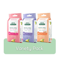 Aleva Naturals Bamboo Baby Wipes Variety Pack - 3 Piece Wipes Set- Hand 'n' Face, Nose 'n' Blows, Pacifier & Toy Wipes- Natural, Organic, Hypoallergenic, Biodegradable, Ultra-Soft, Unbleached